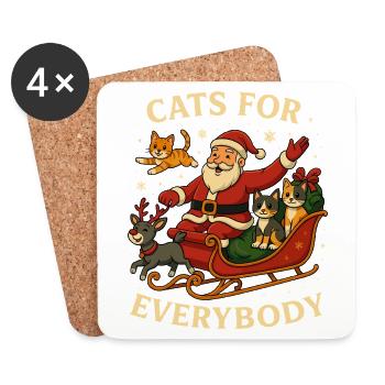 Cats For Everybody - Untersetzer (4er-Set) - Weiß - Vorne