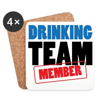 Mitglied des Trinkteams / Alkohol - Untersetzer (4er-Set) - Weiß - Vorne