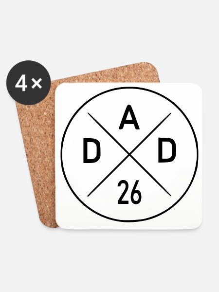 Dad 26 - Untersetzer (4er-Set) - Weiß