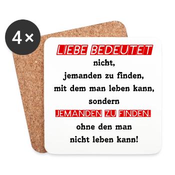♡ SAYING -> LOVE MEANS ♡ - Coasters (set of 4) - white - Front