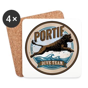 Portuguese Water Dog - Dive Team - Coasters (set of 4) - white - Front
