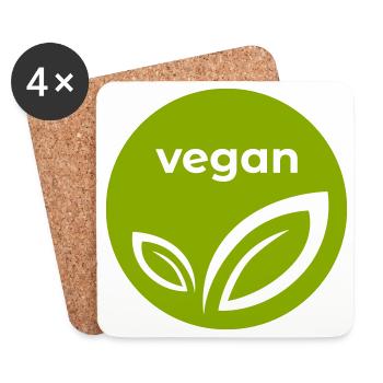 Vegan - Coasters (set of 4) - white - Front