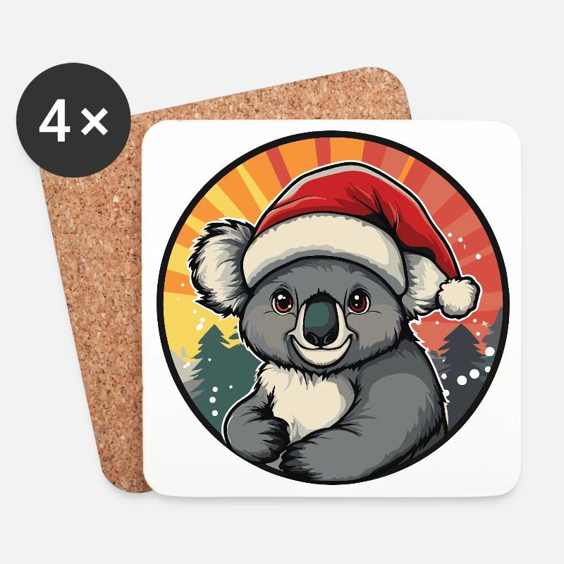 Koala Weihnachtssammler - Untersetzer (4er-Set) - Weiß