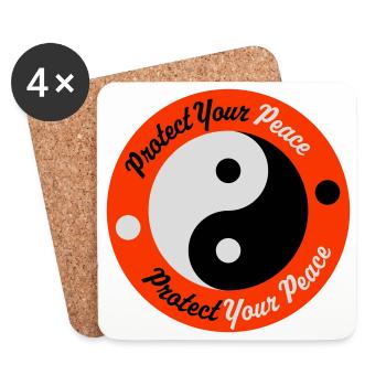 Protect Your Peace Mental Health Mindfulness - Coasters (set of 4) - white - Front