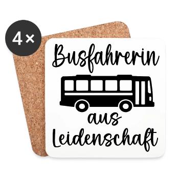 Conduiseur de bus Chauffeur d’autobus - Dessous de verre (lot de 4) - blanc - Devant