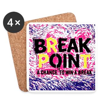 Tennis Break Point Gewinner Design - Untersetzer (4er-Set) - Weiß - Vorne