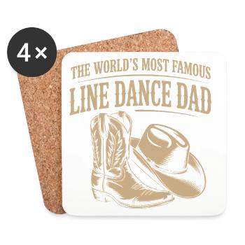 Line Dance Dad Cowboy Boots - Coasters (set of 4) - white - Front