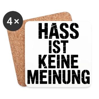 Hass ist keine Meinung - Gegen Rechts - Coasters (set of 4) - white - Front