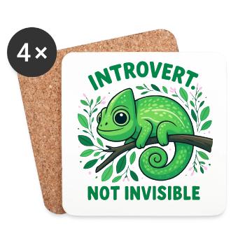 Introverted Chameleon - Coasters (set of 4) - white - Front