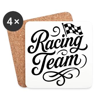 Racing Team Racing Flag - Coasters (set of 4) - white - Front