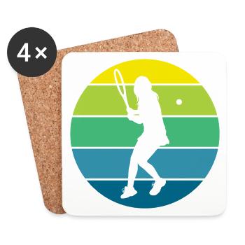 tennis - Dessous de verre (lot de 4) - blanc - Devant