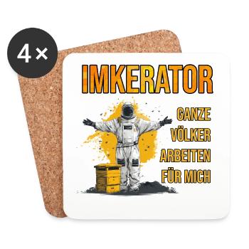 Imkerator Ganze Völker arbeiten für mich - Untersetzer (4er-Set) - Weiß - Vorne