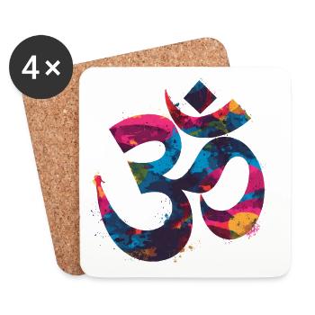 Buntes Om Symbol im Graffiti Style - Untersetzer (4er-Set) - Weiß - Vorne