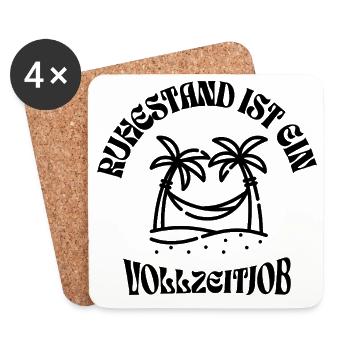 Retirement is a full-time job - Coasters (set of 4) - white - Front