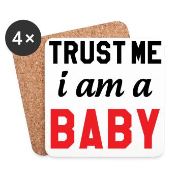Vertrau mir, ich bin ein Baby - Untersetzer (4er-Set) - Weiß - Vorne