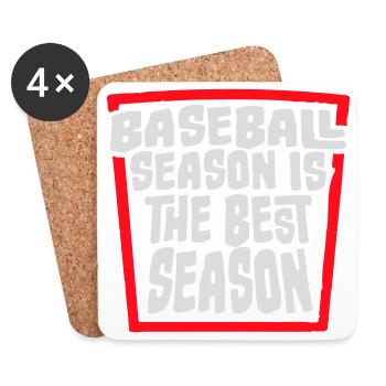 La saison de baseball est la meilleure saison des sports de fans - Dessous de verre (lot de 4) - blanc - Devant