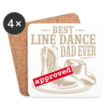 Bester Line Dance Dad - Untersetzer (4er-Set) - Weiß - Vorne
