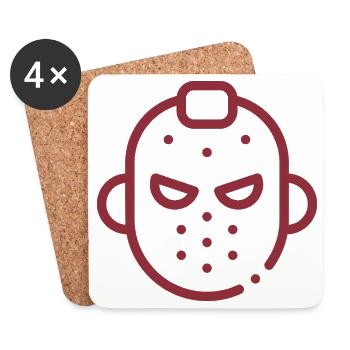Icône masque - Dessous de verre (lot de 4) - blanc - Devant