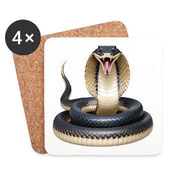 Snake - Coasters (set of 4) - white - Front