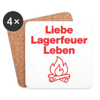 Liebe Lagerfeuer Leben.  Perfekt für Camper, Van - Untersetzer (4er-Set) - Weiß - Vorne