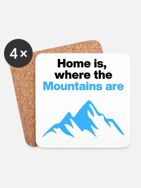 Home is where the Mountains are, Berge - Untersetzer (4er-Set) - Weiß