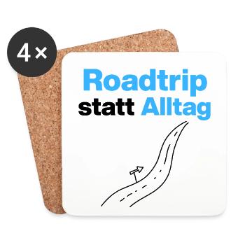 Road trip instead of everyday life - Get out into the adventure - Coasters (set of 4) - white - Front