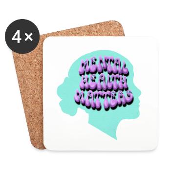 Mental Health Matters Pop Art - Dessous de verre (lot de 4) - blanc - Devant
