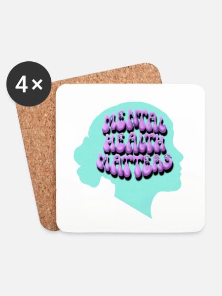 Mental Health Matters Pop Art - Untersetzer (4er-Set) - Weiß