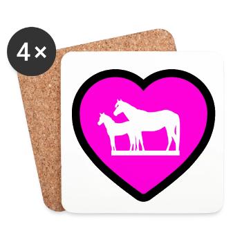 horses - Coasters (set of 4) - white - Front