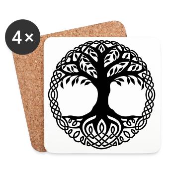 arbre de vie - Dessous de verre (lot de 4) - blanc - Devant