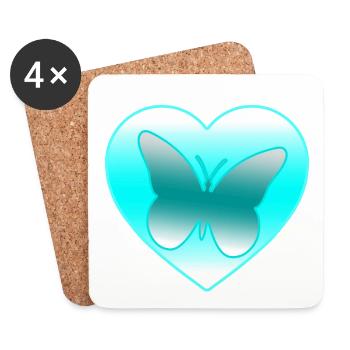 Butterfly - Coasters (set of 4) - white - Front