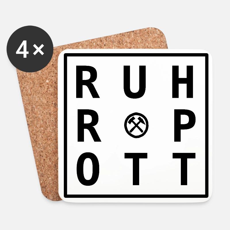 Ruhrpott Merch Design – Geschenk & Souvenir - Untersetzer (4er-Set) - Weiß