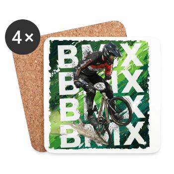 Vélo BMX - Dessous de verre (lot de 4) - blanc - Devant