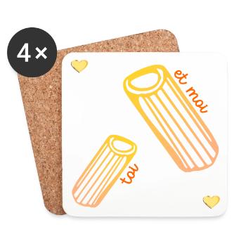 Pasta Beziehung Liebe - Untersetzer (4er-Set) - Weiß - Vorne