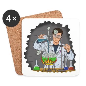 Maître expérimentateur en chimie du feu - Dessous de verre (lot de 4) - blanc - Devant