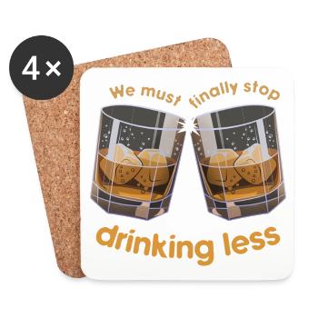Cracking glasses Drink less - Coasters (set of 4) - white - Front