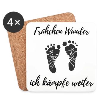 Frühchen Wunder – Ich kämpfe weiter Design - Untersetzer (4er-Set) - Weiß - Vorne