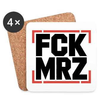 Copy of FCK MRZ  - Anti CDU/CSU Logo - Untersetzer (4er-Set) - Weiß - Vorne