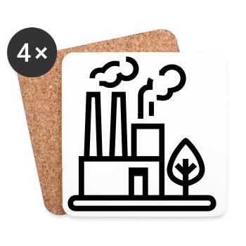 Eco-friendly factory - Coasters (set of 4) - white - Front