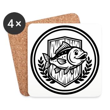 Arboriser Arbore du Logo du Fisher Club - Dessous de verre (lot de 4) - blanc - Devant