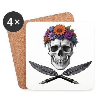 PIRATE-POET – dunkle Hölle - Untersetzer (4er-Set) - Weiß - Vorne