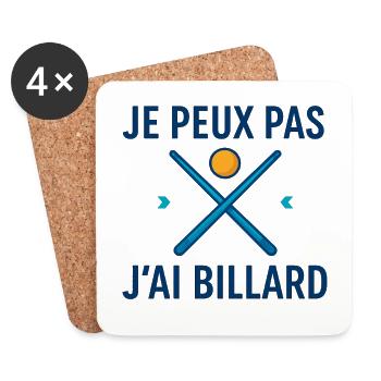 I can't, I have billiards - Coasters (set of 4) - white - Front