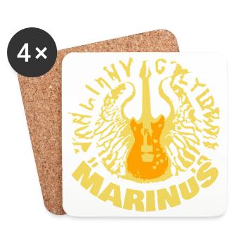 Guitar Marinus - Dessous de verre (lot de 4) - blanc - Devant