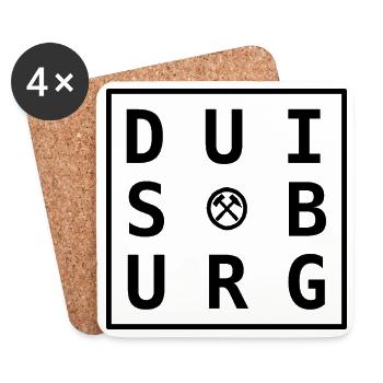 Duisburg Ruhrpott Motiv Geschenk & Souvenir - Untersetzer (4er-Set) - Weiß - Vorne
