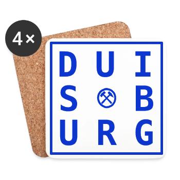 Duisburg Ruhrpott Design Gift & Souvenir Blue - Coasters (set of 4) - white - Front