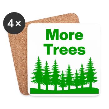 More Trees – Mehr Wald, mehr Leben, Naturlover - Untersetzer (4er-Set) - Weiß - Vorne