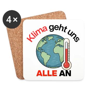 Le climat nous concerne tous. Agissez maintenant, Avenir maintenant - Dessous de verre (lot de 4) - blanc - Devant