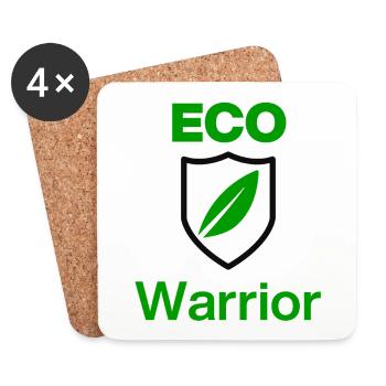Guerrier ECO. Mentalité verte, d’abord les écologies - Dessous de verre (lot de 4) - blanc - Devant
