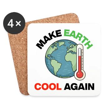 Rendre la Terre Cool à Nouveau – Agir maintenant - Dessous de verre (lot de 4) - blanc - Devant