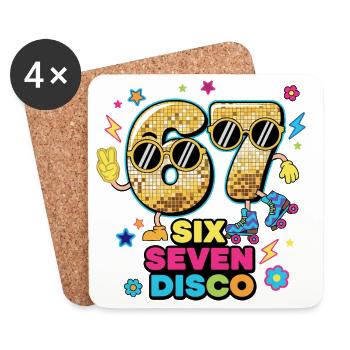 67 Six Seven 6-7 - Disco Retro Party - Coasters (set of 4) - white - Front